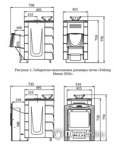 Дровяная банная печь TMF Гейзер Мини 2016 Carbon ДН КТК ЗК антрацит в Люберцах