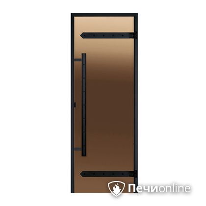 Дверь для бани Harvia Стеклянная дверь для сауны LEGEND 7/19 черная коробка сосна бронза  D71901МL в Люберцах